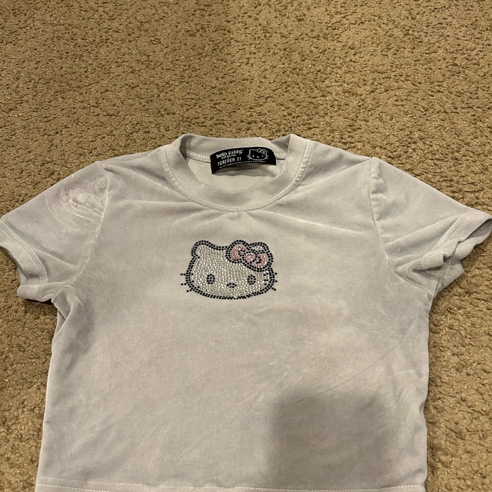 Velour Hello kitty Small Crop Top.